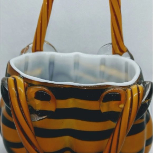 Glass Pocketbook Vase Decor Planter New in Box 9 x 6 inches - Picture 8 of 8